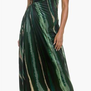 Socialite Green and Black Satin Dress